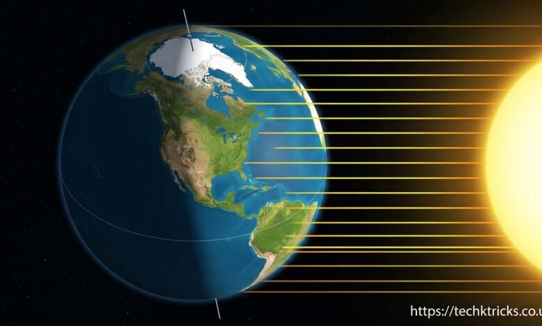 axial tilt north america towards sun rays